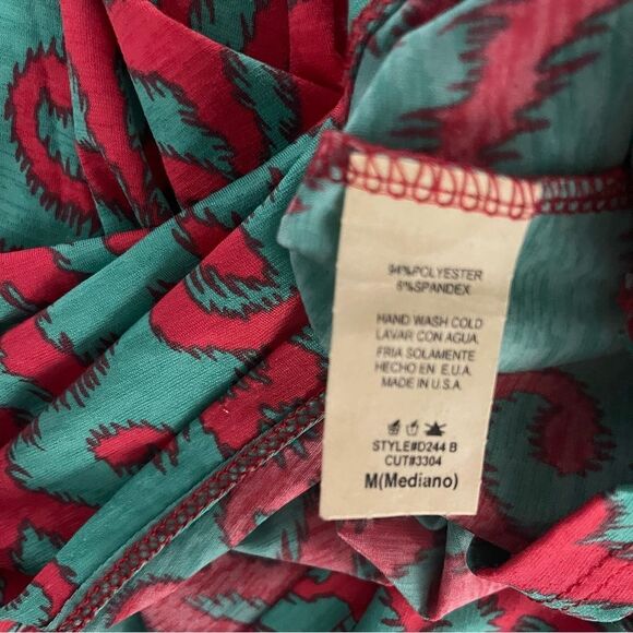Cezanne Strapless Teal & Red Damask Print Maxi Dress M - Picture 5 of 5